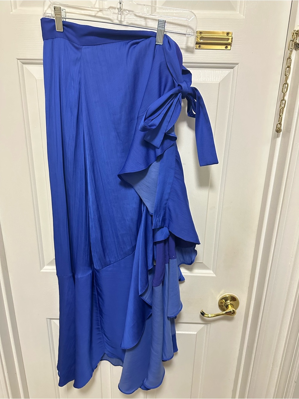 Maeve Royal Blue Ruffled Wrap Skirt
